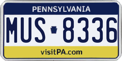 PA license plate MUS8336