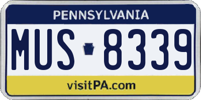 PA license plate MUS8339
