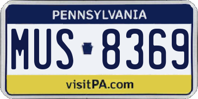 PA license plate MUS8369