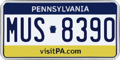 PA license plate MUS8390