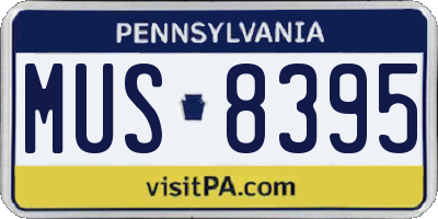 PA license plate MUS8395