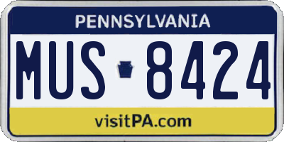 PA license plate MUS8424