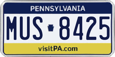 PA license plate MUS8425