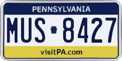 PA license plate MUS8427