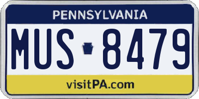 PA license plate MUS8479