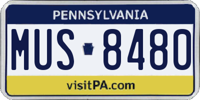 PA license plate MUS8480