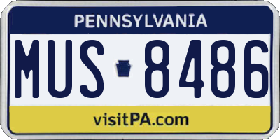 PA license plate MUS8486