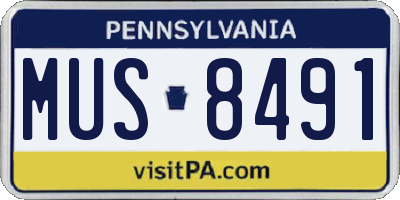 PA license plate MUS8491