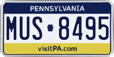 PA license plate MUS8495