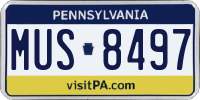 PA license plate MUS8497