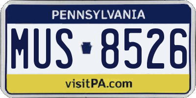 PA license plate MUS8526