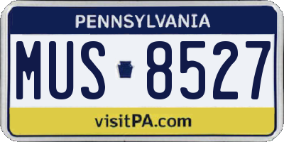 PA license plate MUS8527
