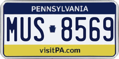 PA license plate MUS8569
