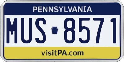 PA license plate MUS8571