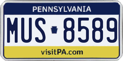 PA license plate MUS8589