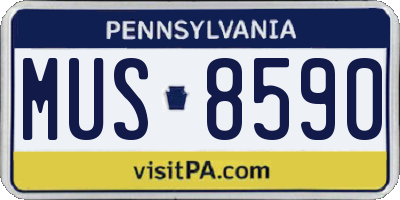 PA license plate MUS8590