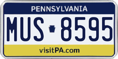 PA license plate MUS8595