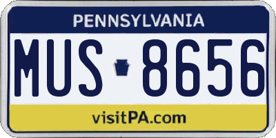 PA license plate MUS8656