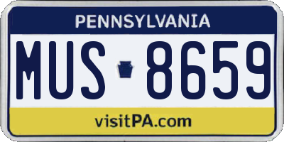 PA license plate MUS8659