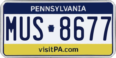 PA license plate MUS8677