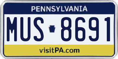 PA license plate MUS8691
