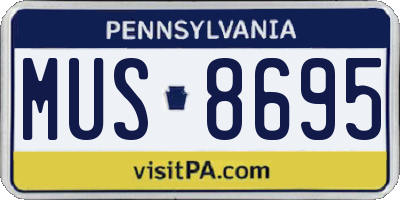 PA license plate MUS8695