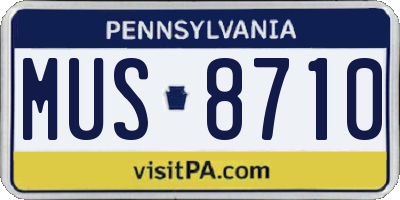 PA license plate MUS8710