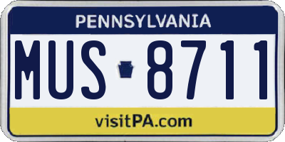 PA license plate MUS8711