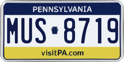 PA license plate MUS8719