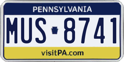 PA license plate MUS8741
