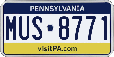 PA license plate MUS8771