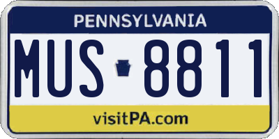 PA license plate MUS8811