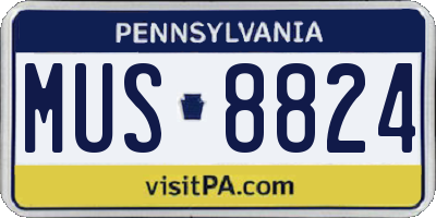 PA license plate MUS8824