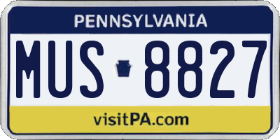 PA license plate MUS8827