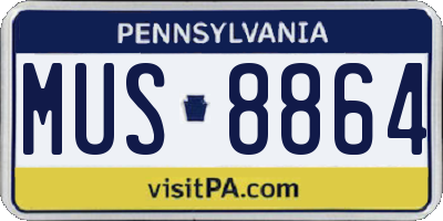 PA license plate MUS8864