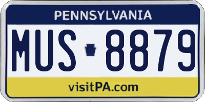 PA license plate MUS8879