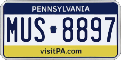 PA license plate MUS8897