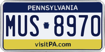 PA license plate MUS8970