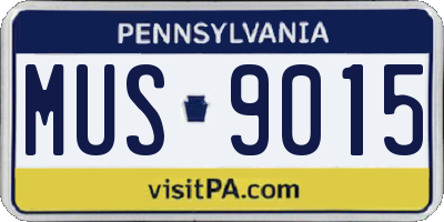 PA license plate MUS9015