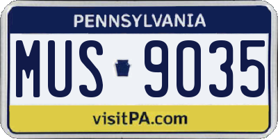 PA license plate MUS9035