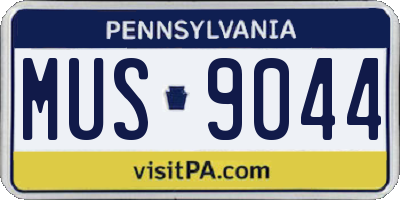 PA license plate MUS9044