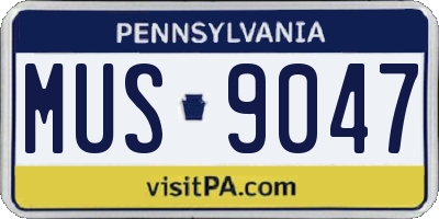 PA license plate MUS9047