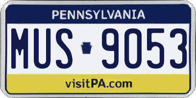 PA license plate MUS9053