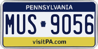 PA license plate MUS9056