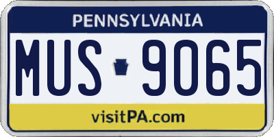 PA license plate MUS9065