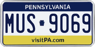 PA license plate MUS9069