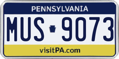 PA license plate MUS9073