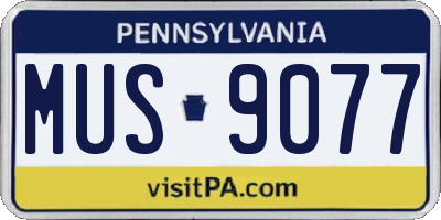 PA license plate MUS9077