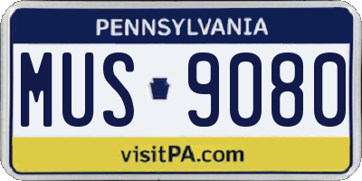PA license plate MUS9080