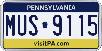 PA license plate MUS9115